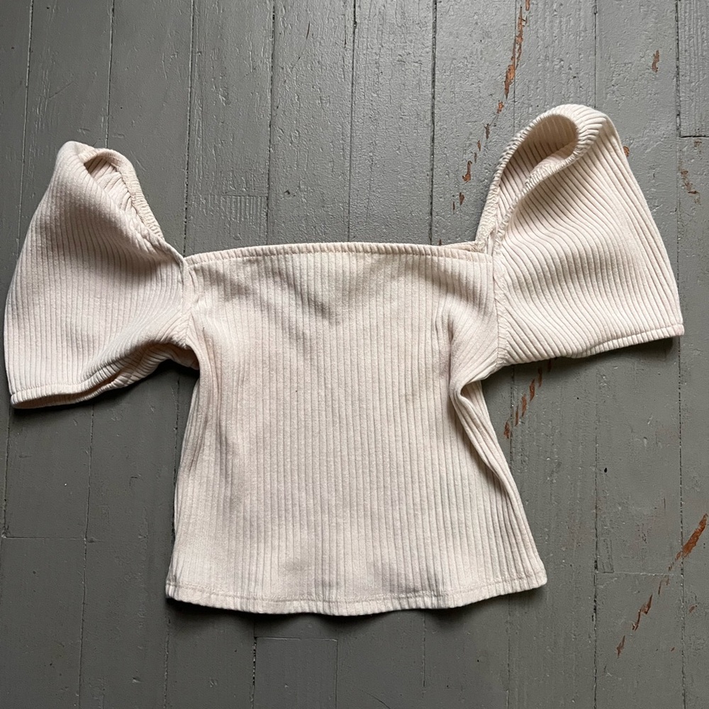 Cream Crop Top